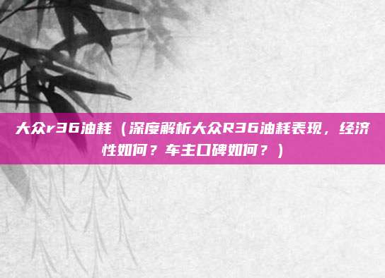 大众r36油耗(深度解析大众R36油耗表现,经济性如何?车主口碑如何?)