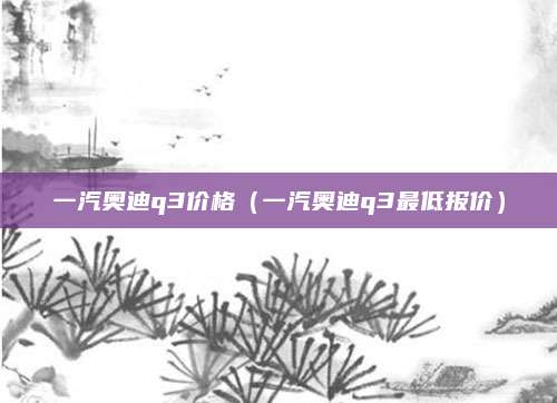 一汽奥迪q3价格(一汽奥迪q3最低报价)