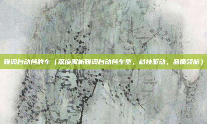 雅阁自动挡的车(深度解析雅阁自动挡车型,科技驱动,品质领航)