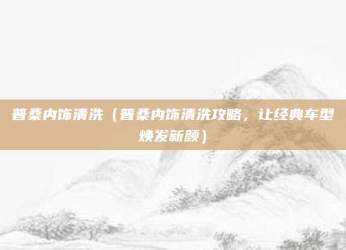 普桑内饰清洗(普桑内饰清洗攻略,让经典车型焕发新颜)