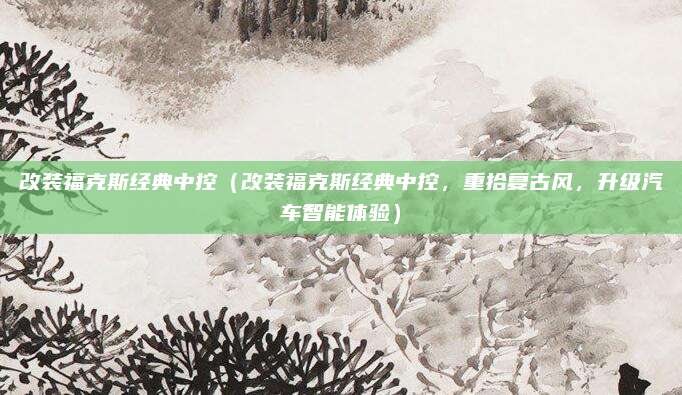 改装福克斯经典中控(改装福克斯经典中控,重拾复古风,升级汽车智能体验)