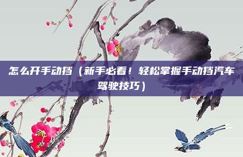 怎么开手动挡(新手必看!轻松掌握手动挡汽车驾驶技巧)