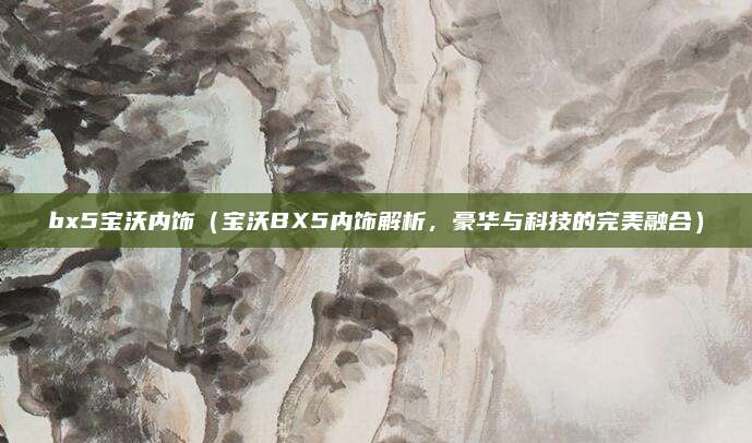 bx5宝沃内饰(宝沃BX5内饰解析,豪华与科技的完美融合)
