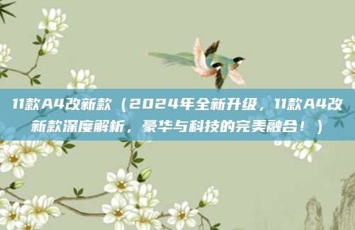 11款A4改新款(2024年全新升级,11款A4改新款深度解析,豪华与科技的完美融合!)