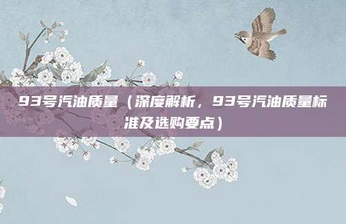 93号汽油质量(深度解析,93号汽油质量标准及选购要点)