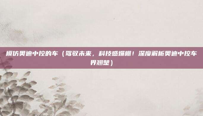 模仿奥迪中控的车(驾驭未来,科技感爆棚!深度解析奥迪中控车界翘楚)