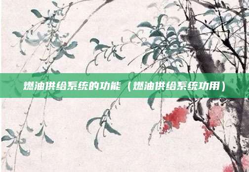 燃油供给系统的功能(燃油供给系统功用)