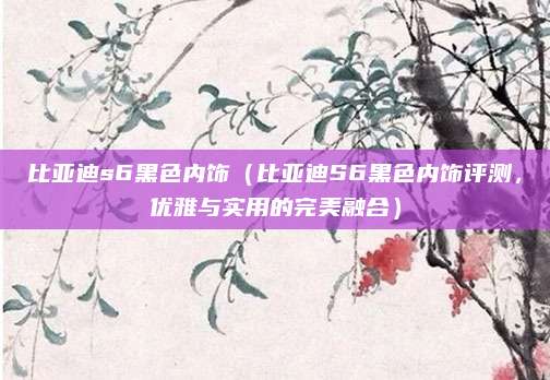 比亚迪s6黑色内饰(比亚迪S6黑色内饰评测,优雅与实用的完美融合)