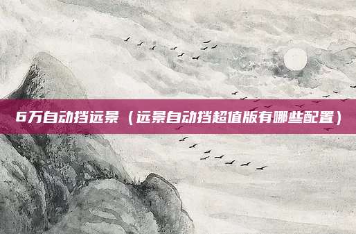 6万自动挡远景(远景自动挡超值版有哪些配置)