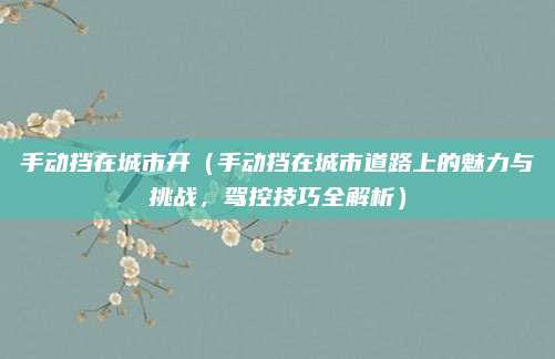 手动挡在城市开(手动挡在城市道路上的魅力与挑战,驾控技巧全解析)