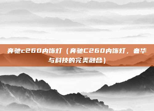 奔驰c260内饰灯(奔驰C260内饰灯,奢华与科技的完美融合)