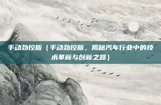 手动劲控版(手动劲控版,揭秘汽车行业中的技术革新与创新之路)