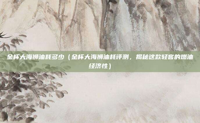金杯大海狮油耗多少(金杯大海狮油耗评测,揭秘这款轻客的燃油经济性)