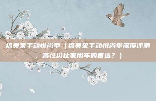 福美来手动悦尚型(福美来手动悦尚型深度评测,高性价比家用车的首选?)