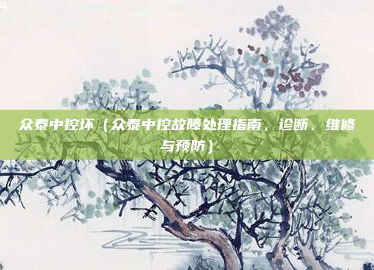 众泰中控坏(众泰中控故障处理指南,诊断、维修与预防)