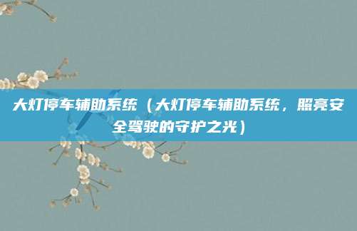 大灯停车辅助系统（大灯停车辅助系统，照亮安全驾驶的守护之光）