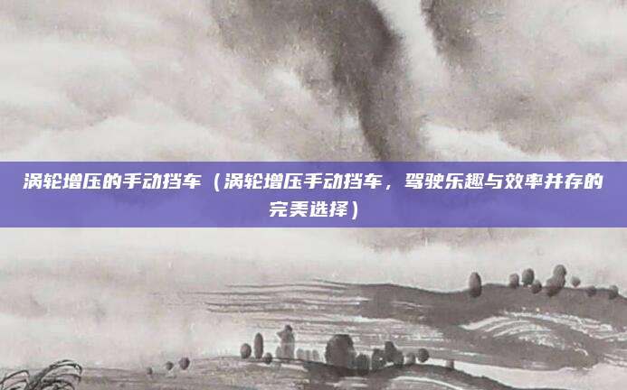 涡轮增压的手动挡车(涡轮增压手动挡车,驾驶乐趣与效率并存的完美选择)