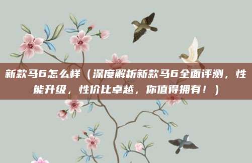 新款马6怎么样(深度解析新款马6全面评测,性能升级,性价比卓越,你值得拥有!)