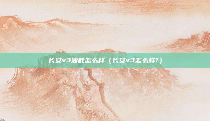 长安v3油耗怎么样(长安v3怎么样?)