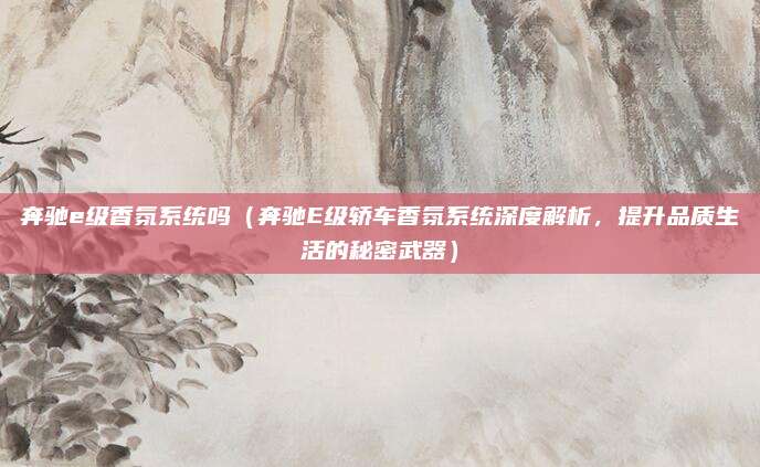 奔驰e级香氛系统吗（奔驰E级轿车香氛系统深度解析，提升品质生活的秘密武器）