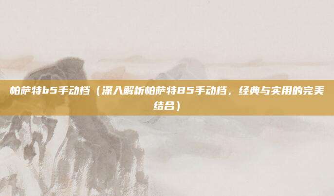 帕萨特b5手动档(深入解析帕萨特B5手动档,经典与实用的完美结合)