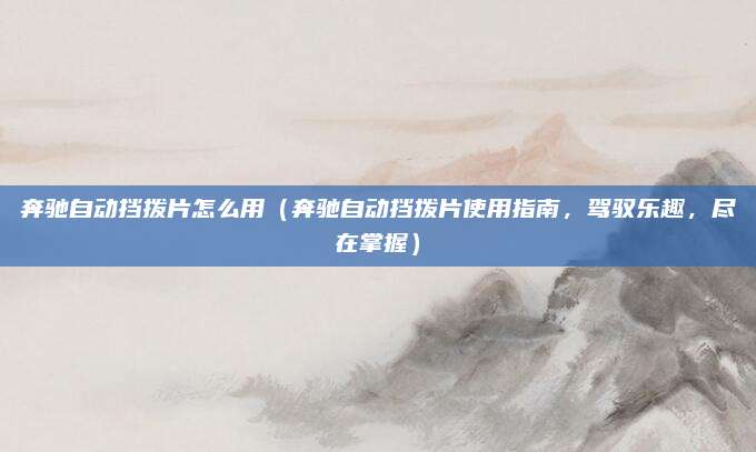 奔驰自动挡拨片怎么用（奔驰自动挡拨片使用指南，驾驭乐趣，尽在掌握）