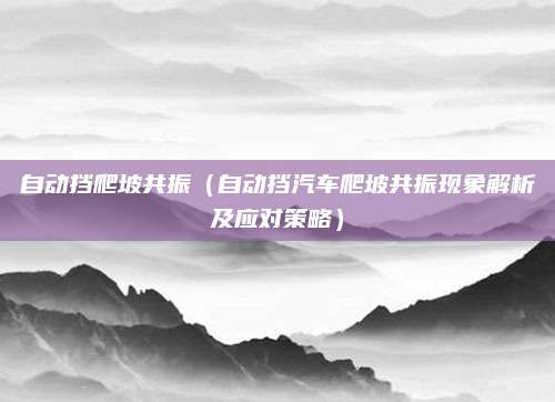 自动挡爬坡共振(自动挡汽车爬坡共振现象解析及应对策略)