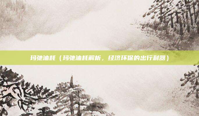 玛弛油耗(玛弛油耗解析,经济环保的出行利器)