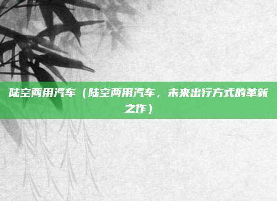 陆空两用汽车(陆空两用汽车,未来出行方式的革新之作)
