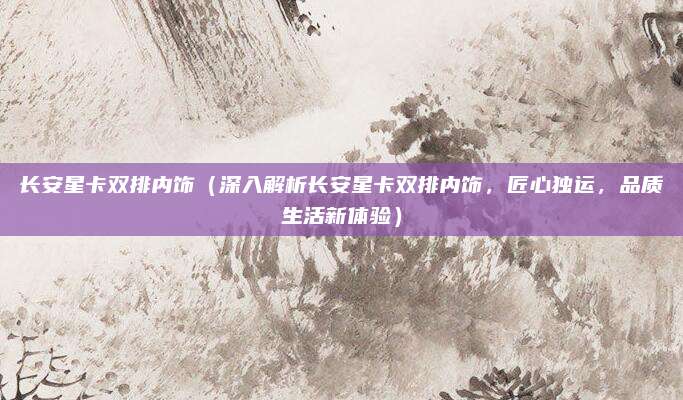 长安星卡双排内饰(深入解析长安星卡双排内饰,匠心独运,品质生活新体验)
