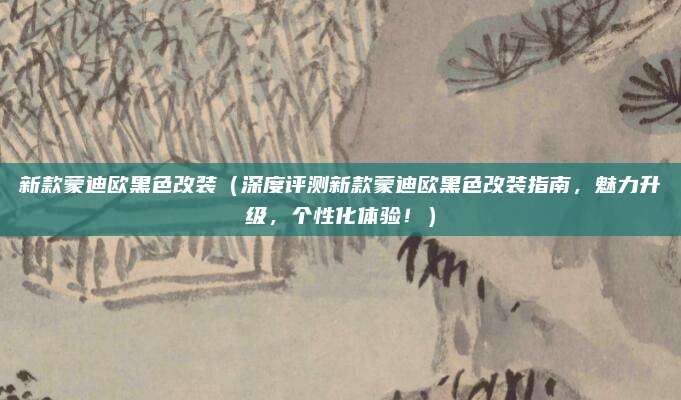 新款蒙迪欧黑色改装（深度评测新款蒙迪欧黑色改装指南，魅力升级，个性化体验！）
