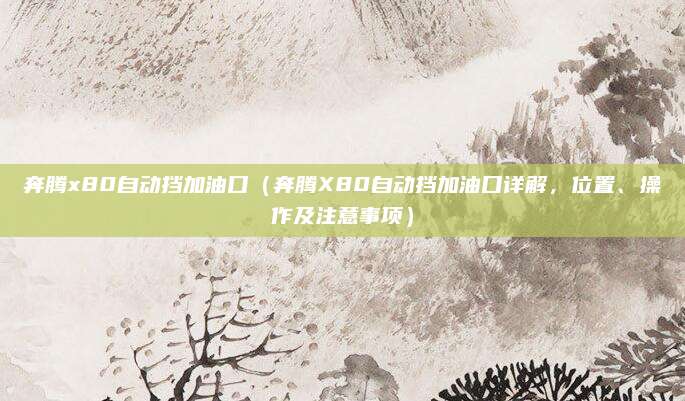 奔腾x80自动挡加油口（奔腾X80自动挡加油口详解，位置、操作及注意事项）