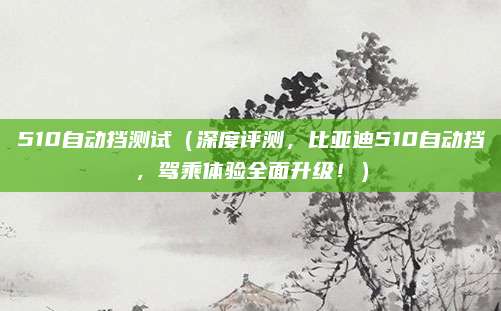 510自动挡测试(深度评测,比亚迪510自动挡,驾乘体验全面升级!)