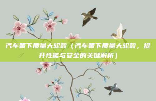 汽车簧下质量大轮毂(汽车簧下质量大轮毂,提升性能与安全的关键解析)