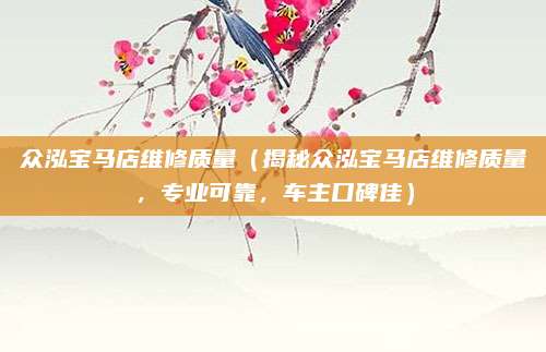 众泓宝马店维修质量(揭秘众泓宝马店维修质量,专业可靠,车主口碑佳)