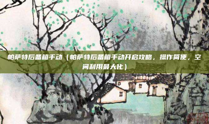 帕萨特后备箱手动（帕萨特后备箱手动开启攻略，操作简便，空间利用最大化）