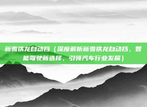 新雪铁龙自动挡（深度解析新雪铁龙自动挡，智能驾驶新选择，引领汽车行业发展）