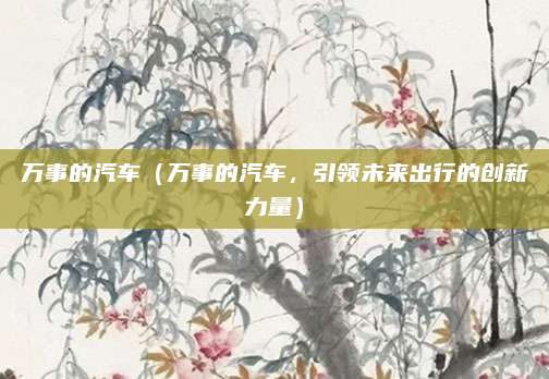 万事的汽车(万事的汽车,引领未来出行的创新力量)