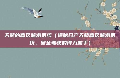 天籁的盲区监测系统(揭秘日产天籁盲区监测系统,安全驾驶的得力助手)