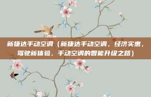 新捷达手动空调(新捷达手动空调,经济实惠,驾驶新体验,手动空调的智能升级之路)