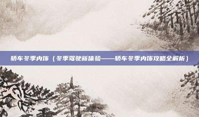 轿车冬季内饰(冬季驾驶新体验——轿车冬季内饰攻略全解析)