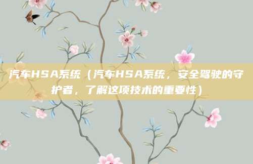 汽车HSA系统(汽车HSA系统,安全驾驶的守护者,了解这项技术的重要性)