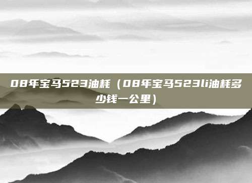 08年宝马523油耗(08年宝马523li油耗多少钱一公里)