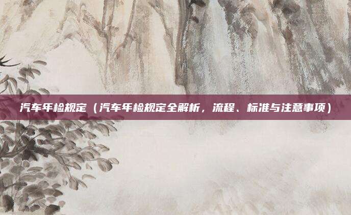 汽车年检规定（汽车年检规定全解析，流程、标准与注意事项）