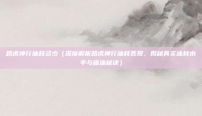 路虎神行油耗多少（深度解析路虎神行油耗表现，揭秘真实油耗水平与省油秘诀）