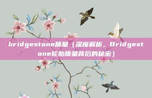 bridgestone质量(深度解析,Bridgestone轮胎质量背后的秘密)