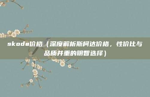 skoda价格(深度解析斯柯达价格,性价比与品质并重的明智选择)