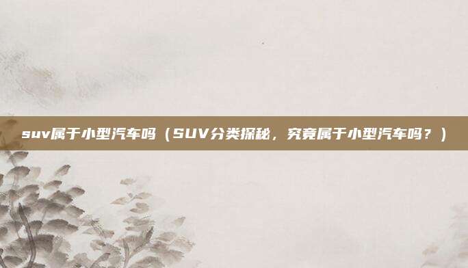 suv属于小型汽车吗(SUV分类探秘,究竟属于小型汽车吗?)