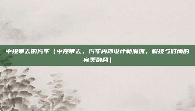 中控带表的汽车(中控带表,汽车内饰设计新潮流,科技与时尚的完美融合)