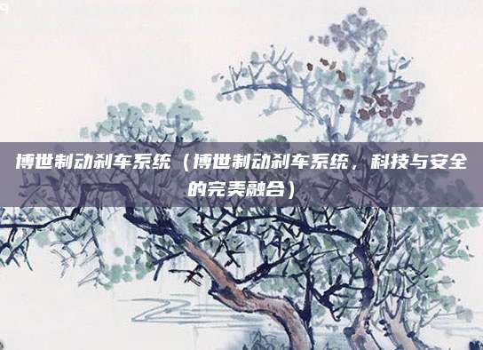 博世制动刹车系统(博世制动刹车系统,科技与安全的完美融合)